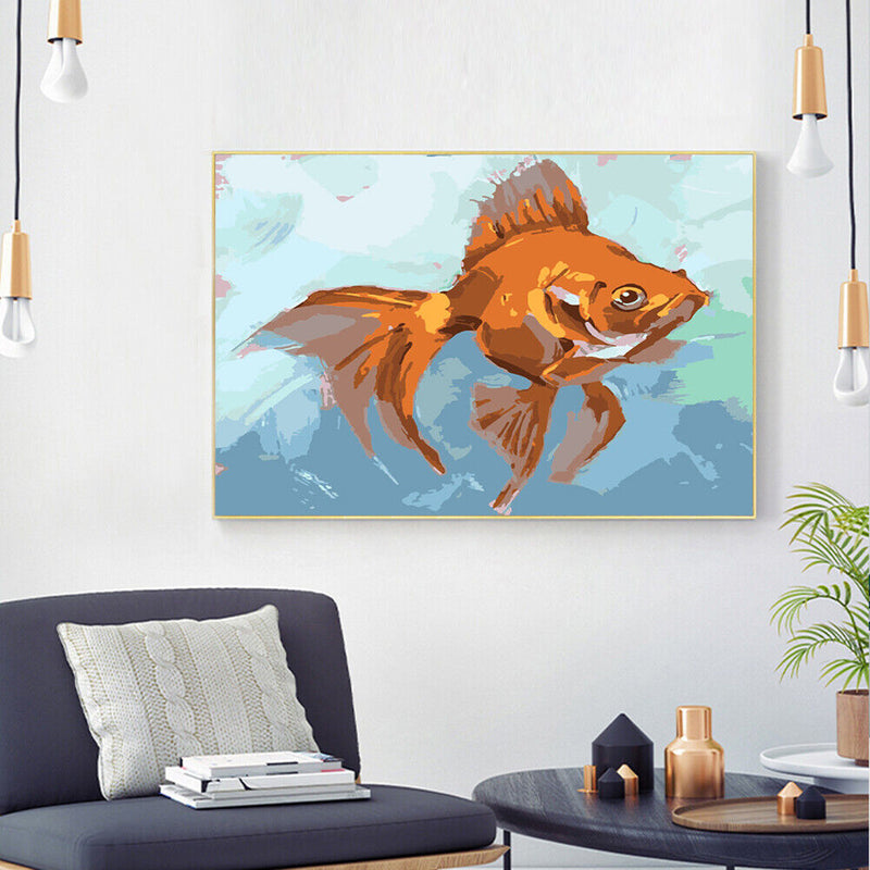 Oil Paint Fish By Numbers Coloring Picture Digital Drawing L378