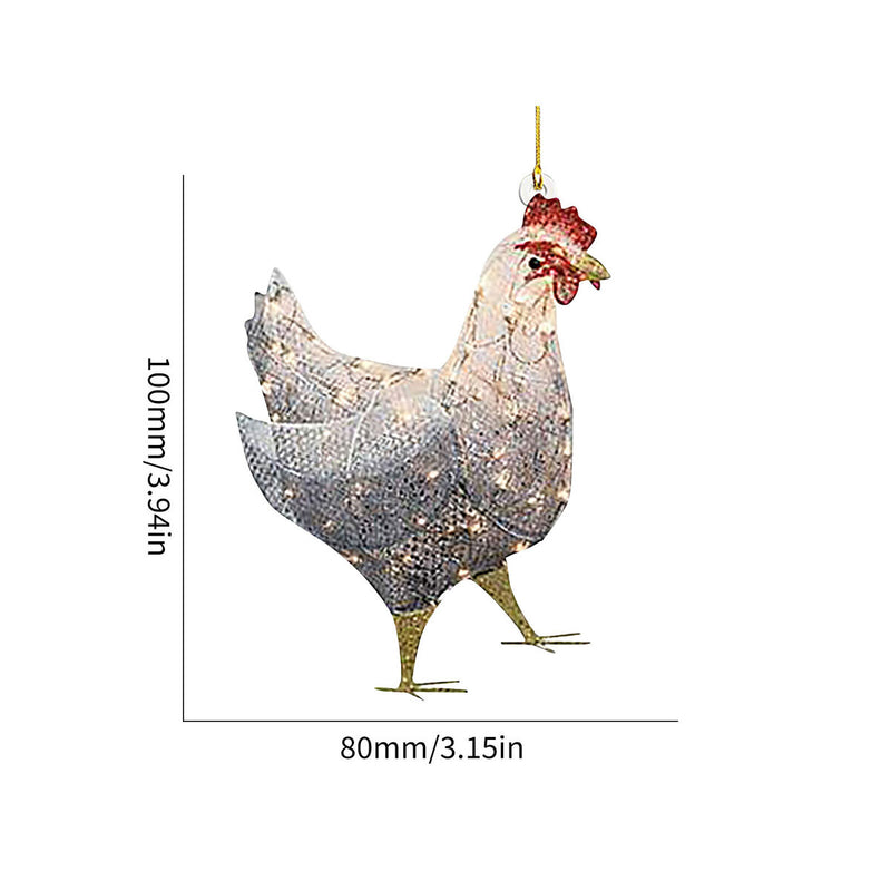 Chicken with Scarf Chicken Family Sign Christmas Tree Hanging Pendant (03) Newly