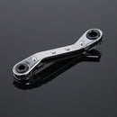 Quick Release Double End Ratchet Wrench Curved Metric Multi Spanner (6x8mm)