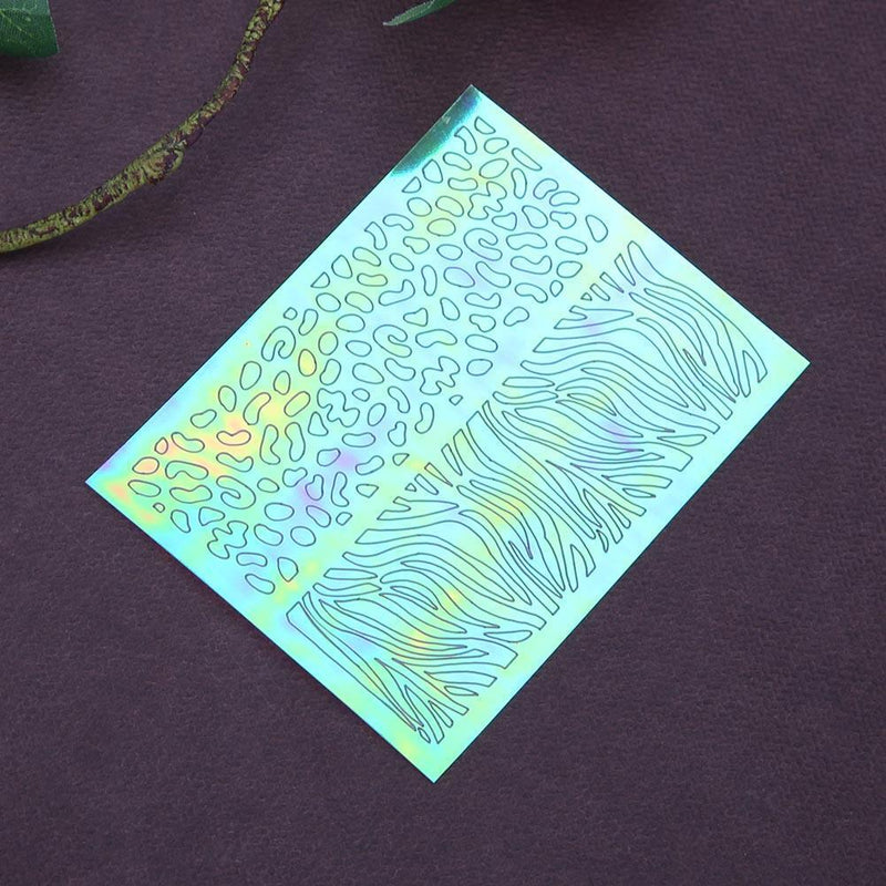 6pcs Nail Polish Art Stencil Stickers Manicure Holographic Decals Hollow