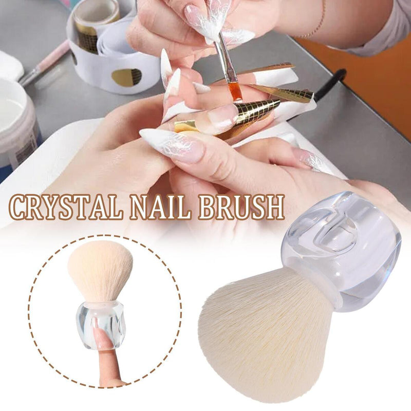 Nail Dust Cleaning Brush Crystal Handle for Manicure Blush Powder Makeup Brushe#