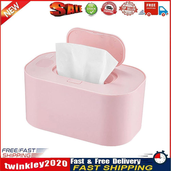 USB Baby Wet Wipes Heater Home Car Tissue Paper Warmer Warming Box (Pink) Newly