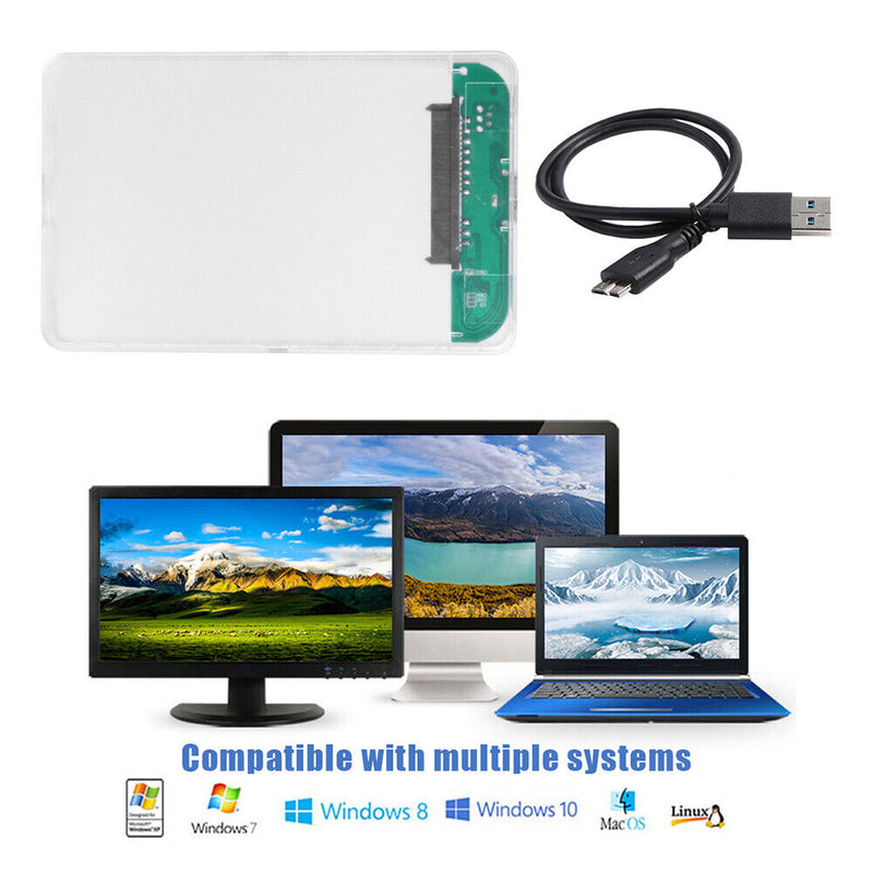 2.5 inch HDD SSD Case Transparent SATA III to USB 3.0 Hard Disk Enclosure