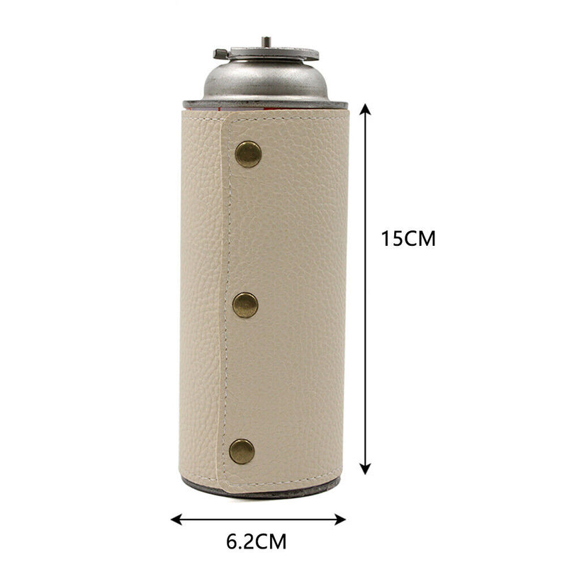 Leather Fuel Canister Sleeve Portable Gas Bottle Cover Propane Tank Holder Bag