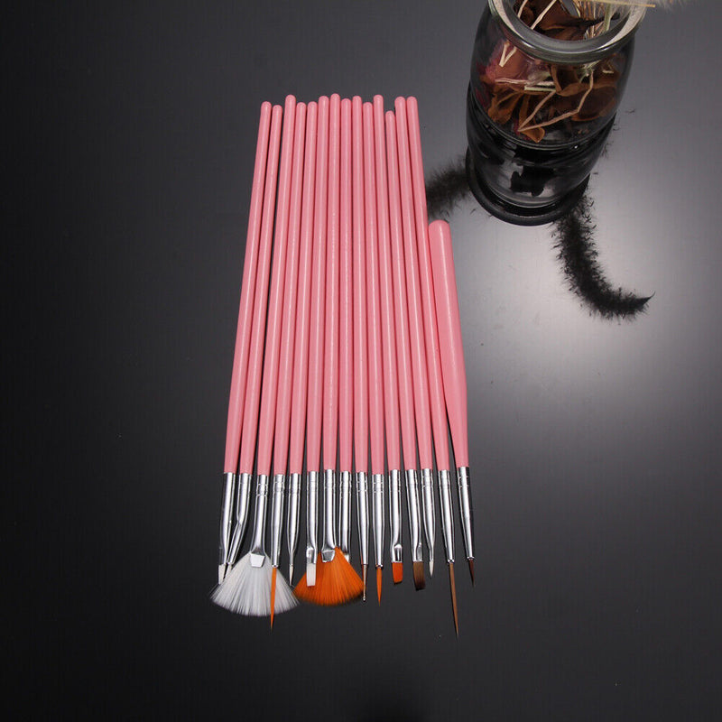 15PCS Design Painting Pen Nail Art Brush Set for Salon Manicure DIY Tools