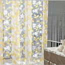 Chic Leaf Type Tulle Door Window Curtain Rural Leaf Design Curtain Yellow