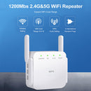 2.4+5G Dual Band Wireless Extender Repeater 1200M WiFi Booster Amplifier UK Plug