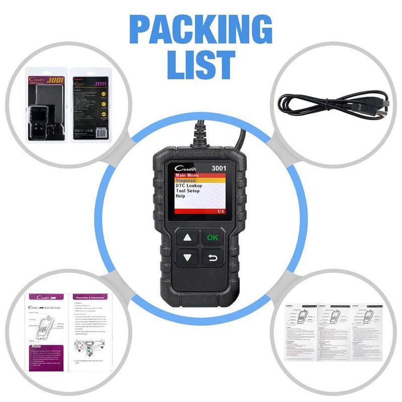 X431 Full OBDII Car Diagnostic Tool Code Reader CR3001 Scanner Creader 3001