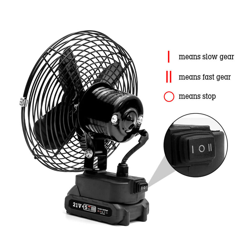 #A 8 inch Portable Fan 2 Gears Adjustable High Power Fan for Makita Lithium Batt