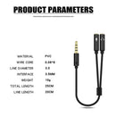 Headset 3.5mm Mic Stereo Adapter AUX Cable Jack Y Splitter Cable Audio Cable