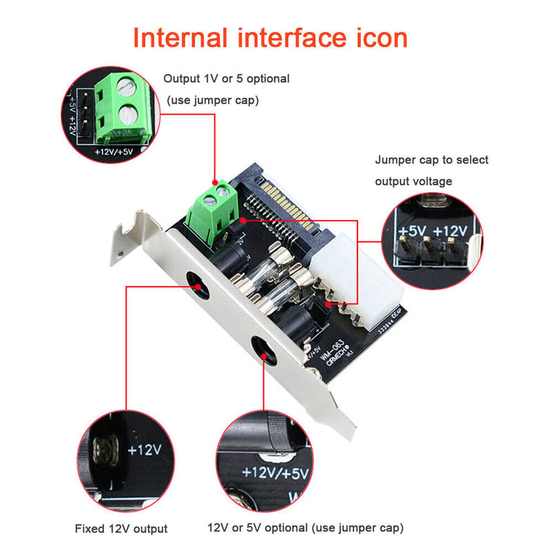 ATX Power Lead-out Board with 1 to 4 Cable Chassis Accessory