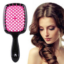 Wide Teeth Air Cushion Comb Scalp Massage Salon Tool Hair Brush (Black Red)