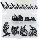 40pcs Fishing Rod Line Guides Eyes Sets Stainless Steel Tip Top Ring Circle Kit