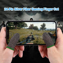 2pcs 24-Stitch Mobile Game Finger Cover Anti-Sweat Anti-Skid (Black Green)