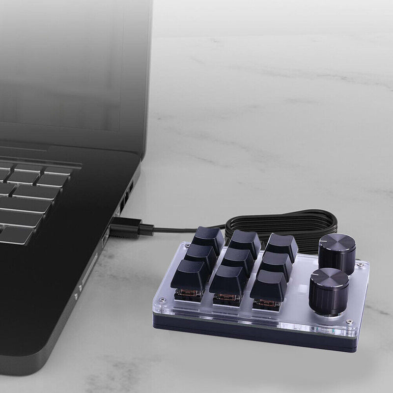 9 Key + 2 Knob Macro Custom Keyboard Knob Programmable Hotswap Mechanical Keypad
