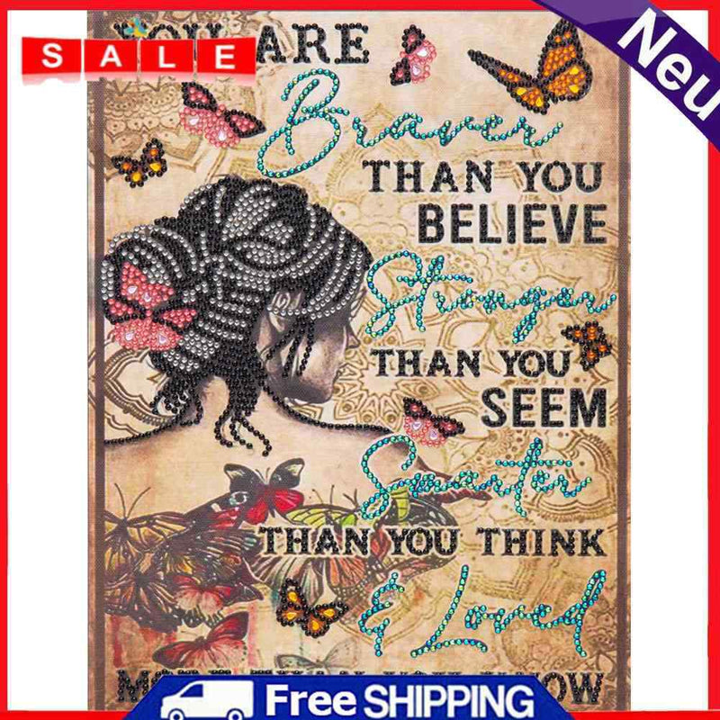 5D DIY Diamond Painting Kits Back Girl Partial Special Shape Drill Wall Decor