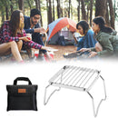 Outdoor Portable BBQ Grilling Basket Stainless Steel Foldable Barbecue Gril