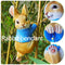 Funny Rabbit Statue Adorable Bunny Sculpture Ornament for Outdoor (Blue) Newly