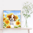 5D Diamond Painting Puppy Sunflower Full Round Drill Mosaic DIY Rhinestone Arts