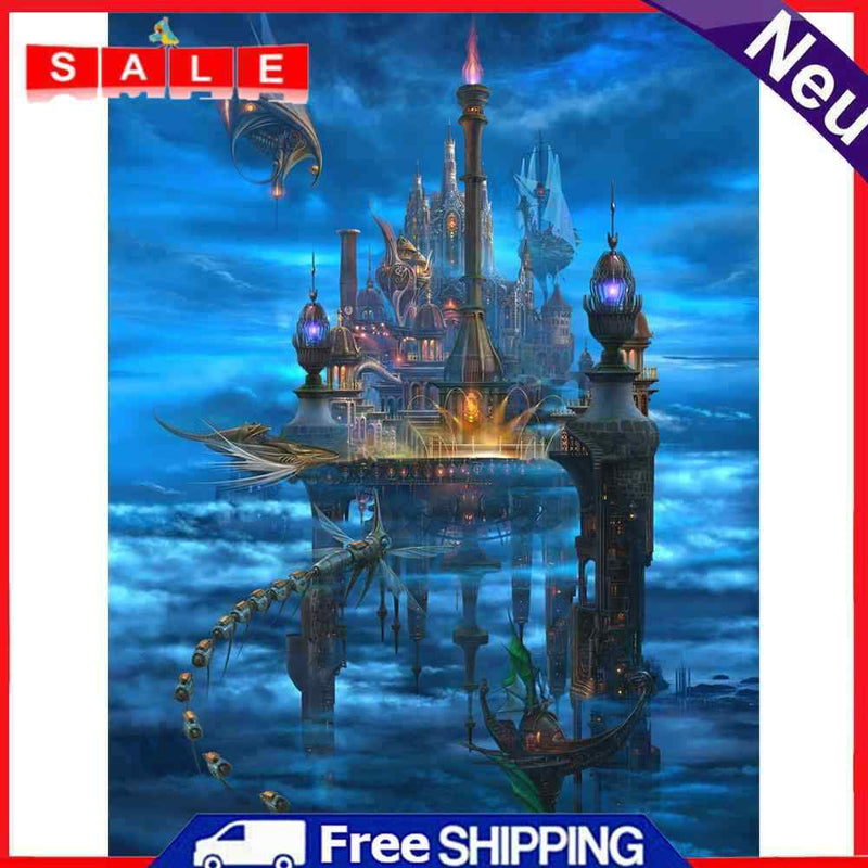 Sky Castle Oil Paint By Numbers Kits DIY Canvas Wall Picture Craft Home Decor