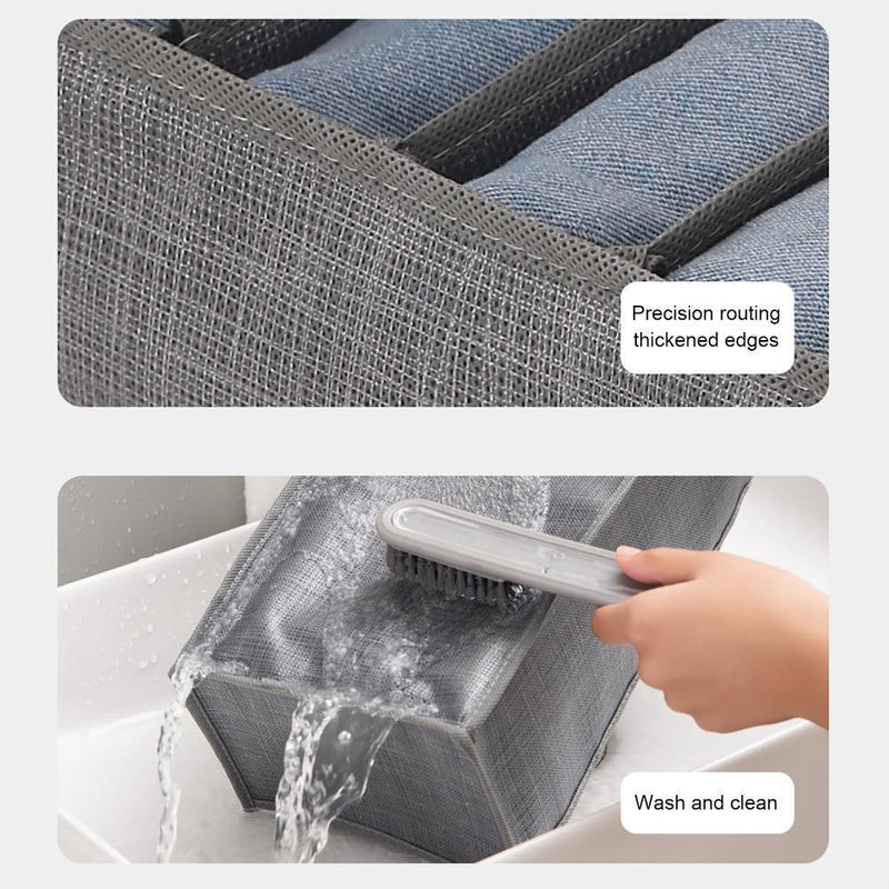 Wardrobe Clothes Organizer Jeans Compartment Storage Box (7 Grids Large)