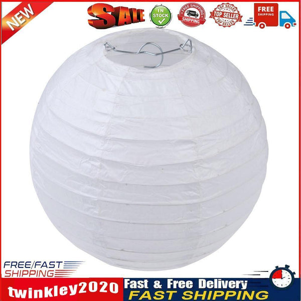 4 inch Round Chinese Paper Lantern DIY Paper Ball Lamp Party Decor (White) Newly