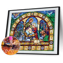 5D DIY Full Drill Round Shape Nativity Rhinestone Diamond Drawing for Home