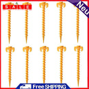 10pcs Ultralight Outdoor Camping Stakes Nylon Spiral Nails Yellow