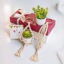 2X Hand-woven Flower Pot Cotton Rope Tassel Hanging Basket Net Pocket Gardening`