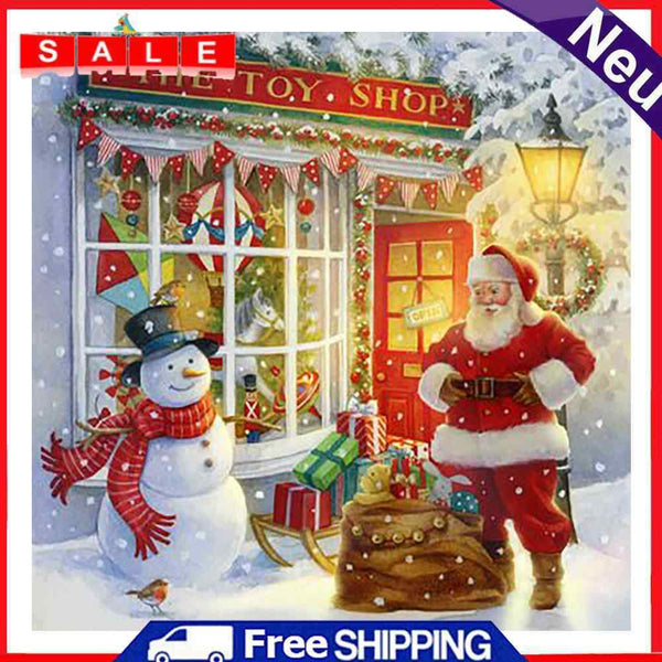5D Full Round Drill Drawing Picture Santa Diamond Painting Living Room Ornament