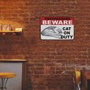 Beware Cat Retro Metal Plate Tin Sign Plaque Poster for Bar Club Cafe Arts