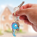 5pcs Diamond Painting Acrylic Keychain DIY Crystal Drill Key Ring Pendant Charms