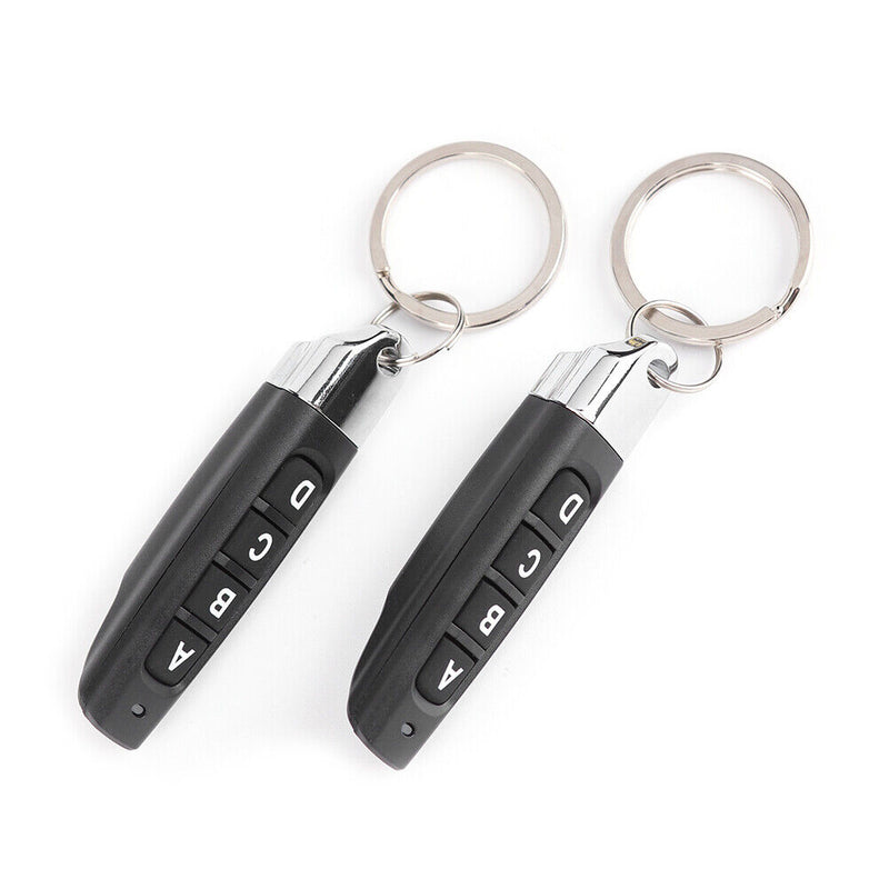 ABCD 433MHz Remote Control Garage Door Electric Gate Clone Key Fob (2pcs)