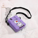 Simple Cartoon Duck Print Shoulder Messenger Bags Women Canvas Crossbody Packs