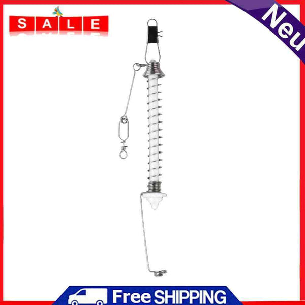Fishing Hooks Automatic Spring Catch Ejection Jig Head Lure Tackle (White)