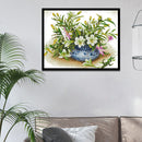 Full Embroidery Stamped DIY Fresh Lily Flower 11CT Needlework Sets Home Decor