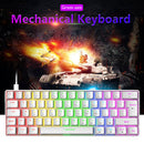 T60 Mechanical Gaming Keyboard Blue Switch 62 Key Keyboard for PC (White)