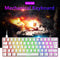 T60 Mechanical Gaming Keyboard Blue Switch 62 Key Keyboard for PC (White)