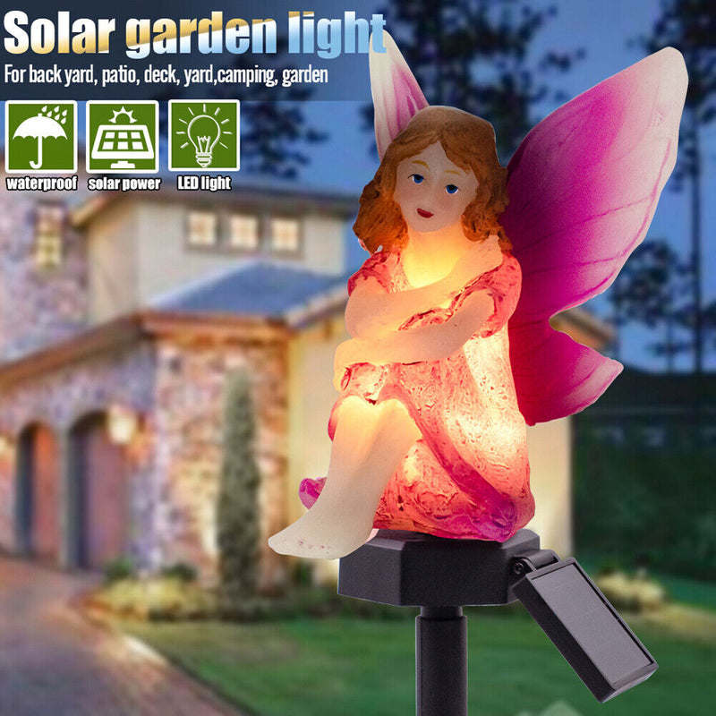 LED Solar Light Flower Fairy Lawn Stake Outdoor Garden Landscape Light (A) Newly