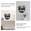 Vertical Farmhouse Decorations Welcome Sign Hanging Door Sign Porch Wreaths