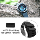 10x Silicone Band Keeper Loop for Garmin Fenix 6S Pro 6S 5S Plus 5S (Black)