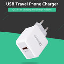 Q1 Portable Single USB Travel Mobile Phone Charger QC3.0 Fast Charging Charger