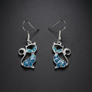 Trendy Women Elegant Gift Jewelry Opal Cat Earrings Hook Ear Stud Drop Dangle