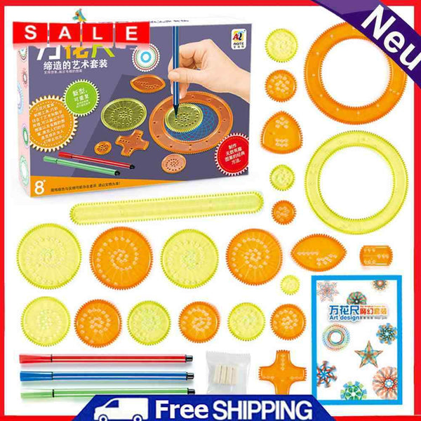 Creative Kaleidoscope Ruler Geometry Template Measuring Ruler for Student Kids