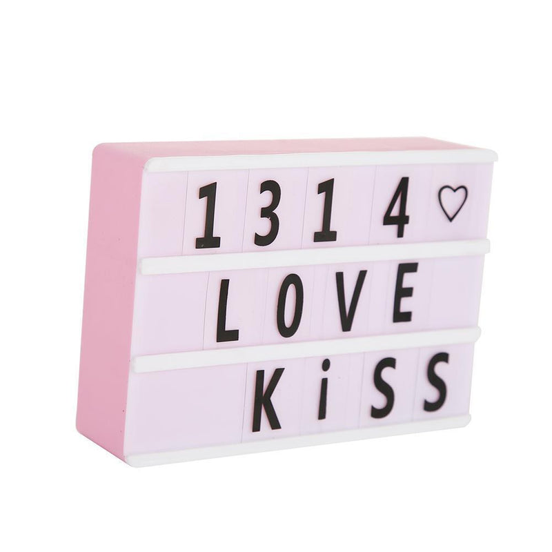 DIY Letter A6 Combination Cinema LED Light Box Battery Powered Lamp (Pink)