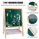 Children Drawing Painting Board Colorful Wood Bracket Double-Sided Folding