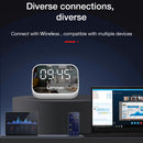 Bluetooth-Compatible Speaker Wireless Desktop Alarm Clock Player (White)