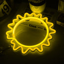 LED Neon Lights Sun Planet Sign Fairy Wall Art Night Lamp Lighting (Yellow)