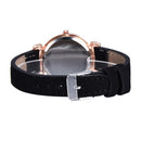 Star Sky Rhinestone Dial Quartz Watch Women PU Leather Strap Analog Wristwatch