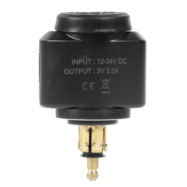 Motorcycle 3.1A Dual USB Charger Adapter for BMW Hella/DIN Powerlet Plug DC 12V